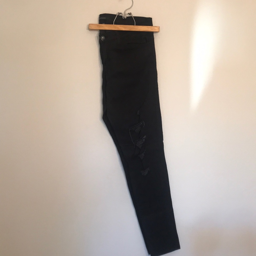 Black distressed Flying Monkey skinny jeans